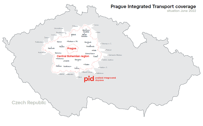 From June 2022 regional routes are integrated throughout the whole of the central Bohemian region