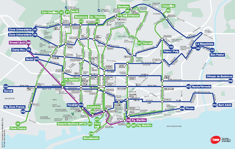 Figure 4: The 16 premium routes implemented so far (May 2016). Source: TMB. Figure 4: The 16 premium routes implemented so far (May 2016). Source: TMB.